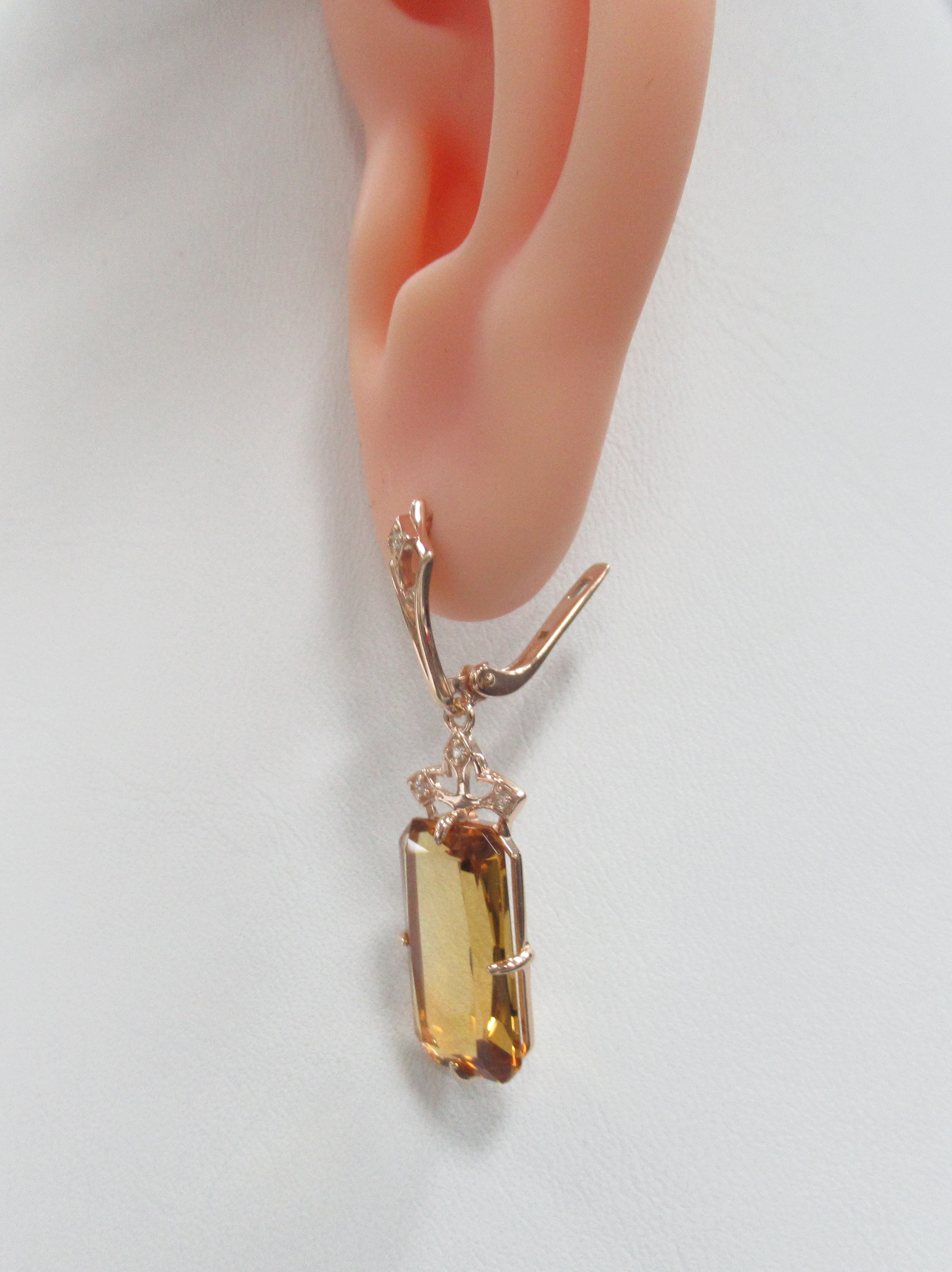 Серебряные серьги с цитринами